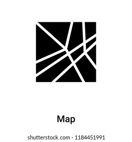 Map icon vector isolated on white background, logo concept of Map sign on transparent background, filled black symbol