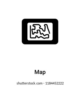 Map icon vector isolated on white background, logo concept of Map sign on transparent background, filled black symbol