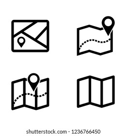 Map icon vector, location symbol set