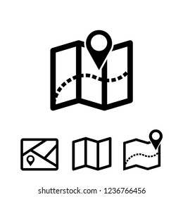 Map icon vector, location symbol set