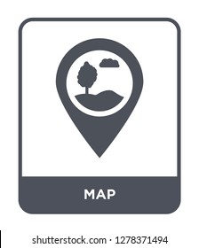 map icon vector on white background, map trendy filled icons from Camping collection, map vector illustration