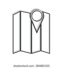 map icon vector with shadow 