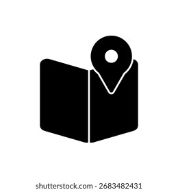 Silueta del Vector del icono del mapa aislada en el fondo blanco. Diseño sencillo y moderno.