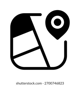 Ilustración de diseño de símbolo de Vector de icono de mapa