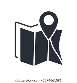 map icon. vector.Editable stroke.linear style sign for use web design,logo.Symbol illustration.