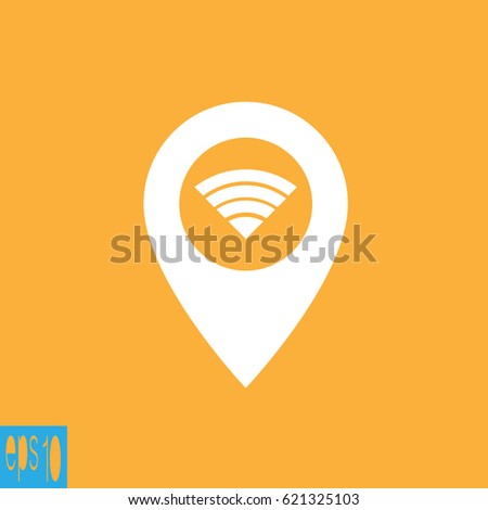 Map icon with wifi , wi-fi icon ,sign - vector illustration
