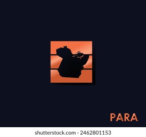 Pará map icon for your design. Federative units of Brazil.