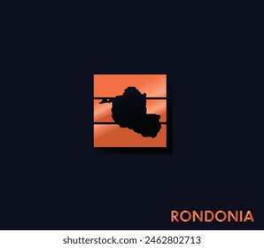 Rondônia map icon for your design. Federative units of Brazil.