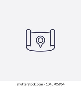 map icon.Outline map vector, illustrated icon for modern web and mobile design