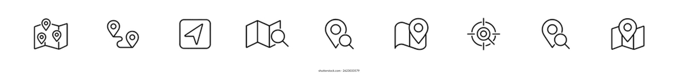 Map icons collection. Navigation, location icons