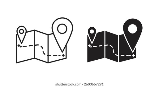 Map icons graphics set vectors