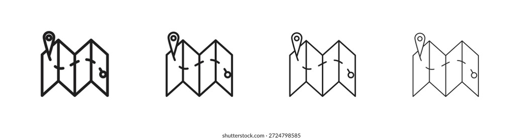 Map icons line vector collection. Pixel perfect vector icon