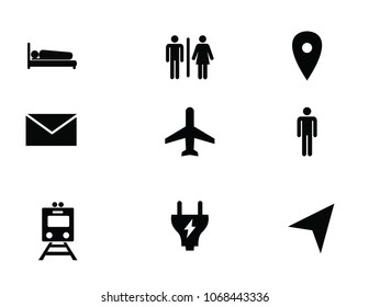 Map Icons and Location lcons with White Background