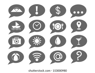 Map Icons and Location Icons with White Background