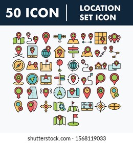 Map Icons and Location Icons with White Background