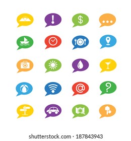 Map Icons and Location Icons with White Background