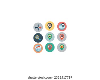 Map Icons and Location Icons with White Background .Navigation, bold line icons. The illustrations are a vector, editable stroke,   Crafted with precision and eye for quality.