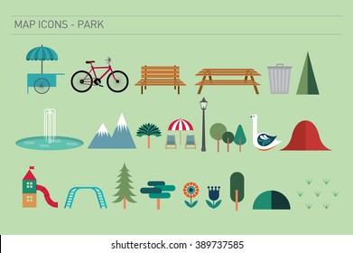 map icons of park vector/ illustration