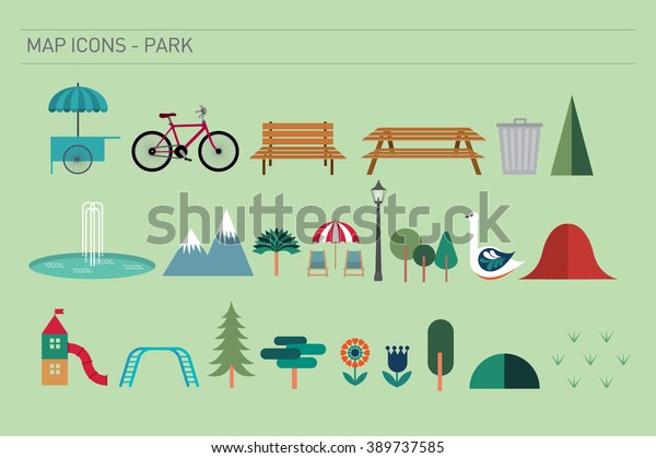 Map Icons Park Vector Illustration 库存矢量图（免版税）389737585 | Shutterstock