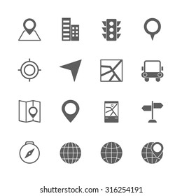 map icons set