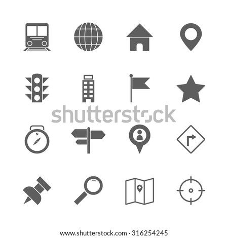 map icons set