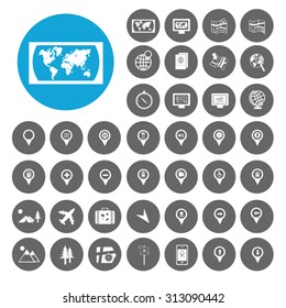 Map icons set. Illustration EPS10