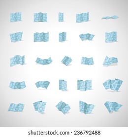 Map Icons Set - Isolated On Gray Background - Vector Illustration, Graphic Design, Editable For Your Design