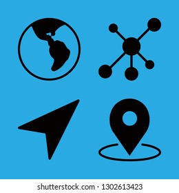 map icons set with navigation, worldwide and placeholder vector set