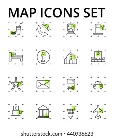 Map icons set, smart line 