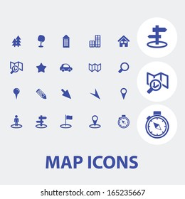 map icons set, vector