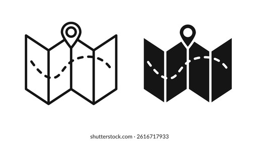 Map icons set for website design