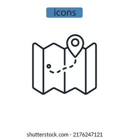 map icons  symbol vector elements for infographic web