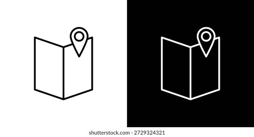 Map icons symbols. Collection of simple black icons