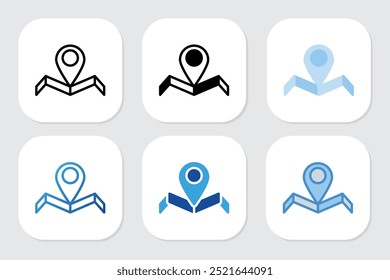 map icons with various design styles