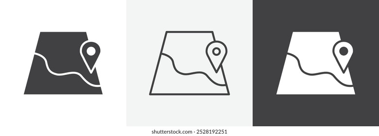 Map icon.Trendy modern flat linear vector illustration on white background.