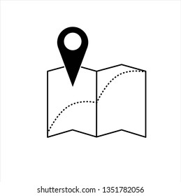 map icon,vector best flat line icon.