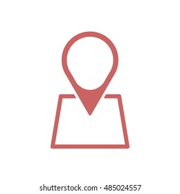 Map icon,vector.  Flat design.