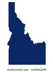 Map of Idaho in blue colour