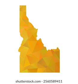 Map of Idaho - Gold Polygonal Design For Your. Vector illustration eps 10.