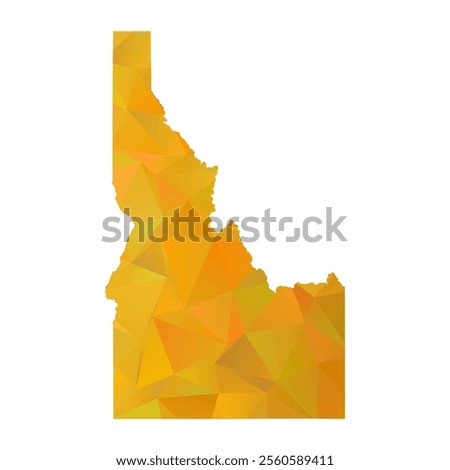 Map of Idaho - Gold Polygonal Design For Your. Vector illustration eps 10.