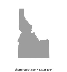 Map of Idaho in grey on white background