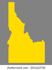 Map of Idaho on gray
