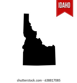 Map of Idaho on white background, vector illustration