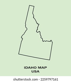 Map of IDAHO, Map of IDAHO with an outline, Map of USA state IDAHO Vector Illustration, USA.