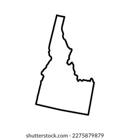 Map of Idaho is a state of United States. Editable stroke. Vector illustration.