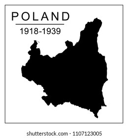 Map of II Republic of Poland. 1918-1939. Historical map.