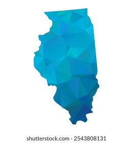 Map of Illinois - Blue Polygonal Design For Your. Vector illustration eps 10.