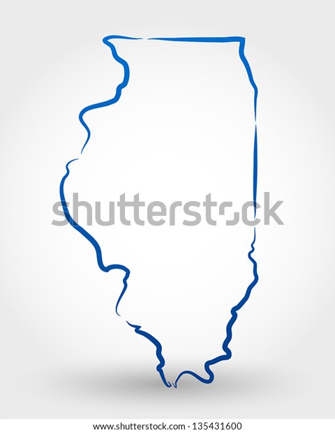 Map Illinois Map Concept Stock Vector (Royalty Free) 135431600