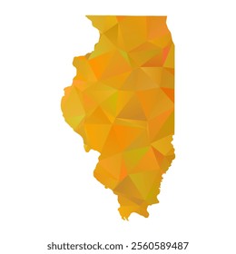 Map of Illinois - Gold Polygonal Design For Your. Vector illustration eps 10.