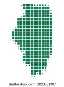 Mapa de Illinois en verde